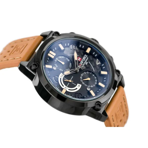 Naviforce Huster férfi karóra 47 mm, bőrszíj, dátumkijelzés, WR30