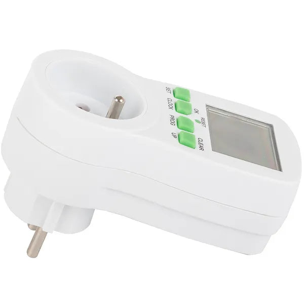 Digitális LCD időkapcsoló 230 V, 16 A, 16 program, heti beállítás