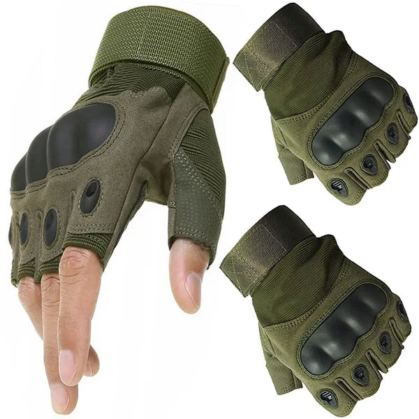 Ujjatlan taktikai kesztyű csúszásmentes tenyérrel, zöld/khaki XL