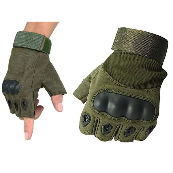 Ujjatlan taktikai kesztyű csúszásmentes tenyérrel, zöld/khaki XL
