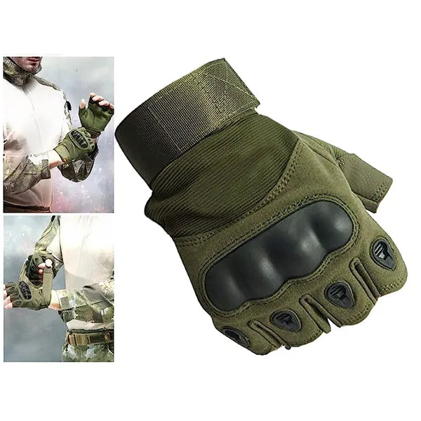 Ujjatlan taktikai kesztyű csúszásmentes tenyérrel, zöld/khaki XL