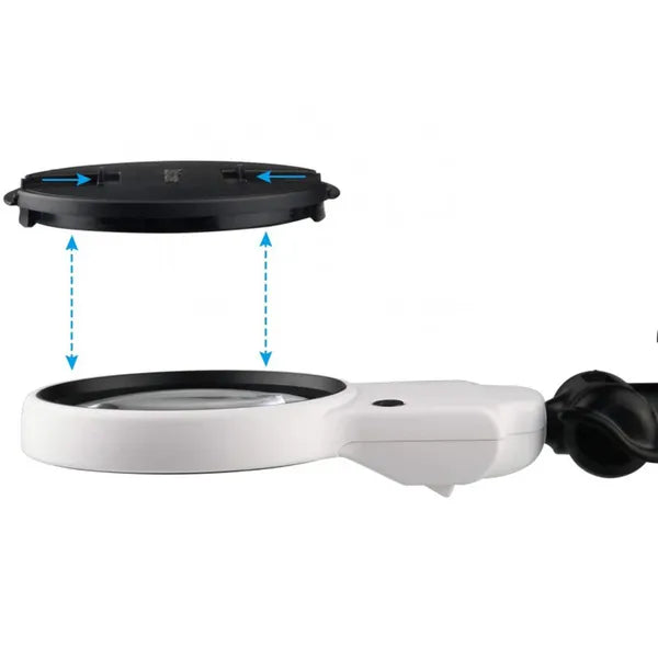 Harmadik kéz forrasztóállomás nagyítóval, 3 LED, 3,5x/5,25x, USB