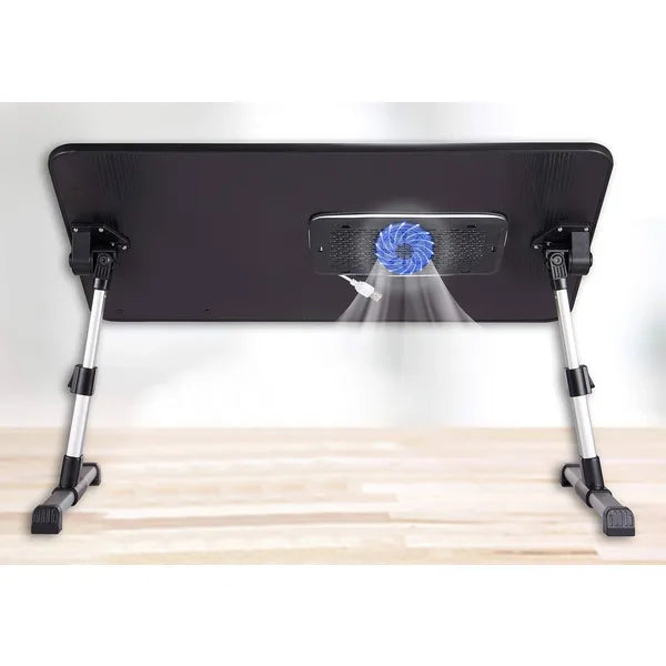 Összecsukható laptopasztal USB-s hűtőventilátorral, állítható 53×30 cm