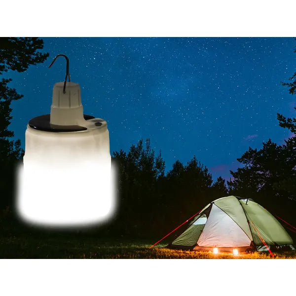 Napelemes kempinglámpa 33 LED-del, USB tölthető, 3 fényfokozat, akasztó