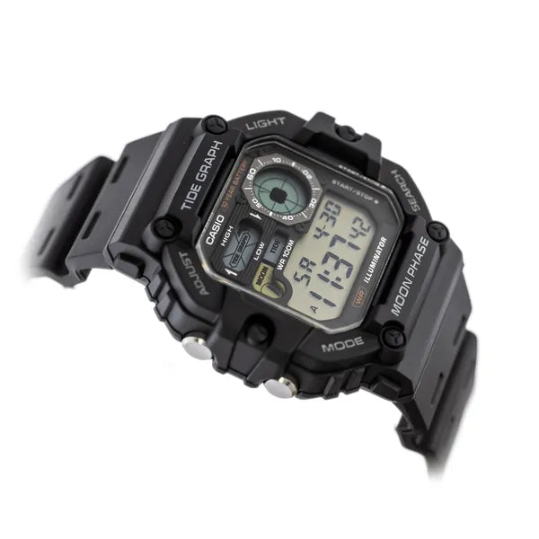 Casio WS-1700H-1AV férfi digitális sportóra holdfázis és árapály, WR100
