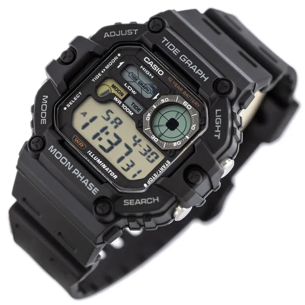 Casio WS-1700H-1AV férfi digitális sportóra holdfázis és árapály, WR100