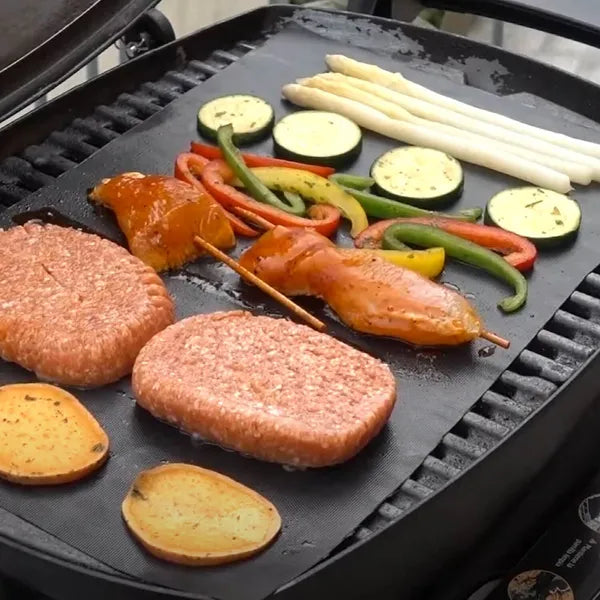 Nemesfekete teflon grill sütőlap 40×33 cm, 3 db, újrahasználható