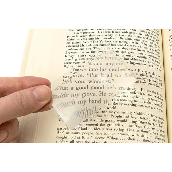 Fresnel olvasólap, 18×12 cm B6, 1-5× nagyítás, hordozható műanyag