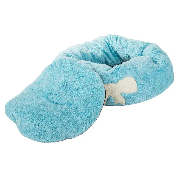 Puha plüss kerek kutya-macska fekhely levehető párnával, 50 cm