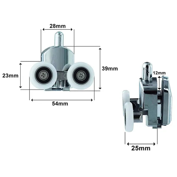 Zuhanykabin görgő szett 8 db – univerzális csere kerekek, csendes futás