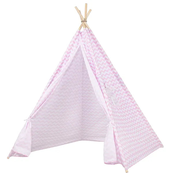 Gyerek indián tipi sátor, rózsaszín cikcakk, 180×120×100 cm