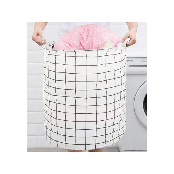 Összecsukható XL szennyes-/játéktároló kosár, 45 l, fogantyús, fekete