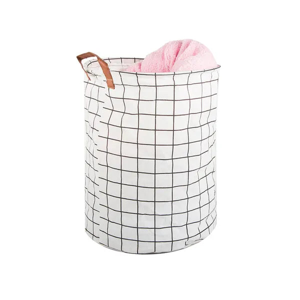 Összecsukható XL szennyes-/játéktároló kosár, 45 l, fogantyús, fekete