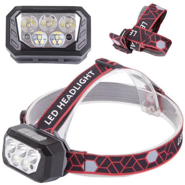 LED fejlámpa SQ-870, 3×XHP30+6 SMD, USB-tölthető 18650, 500 m hatótáv
