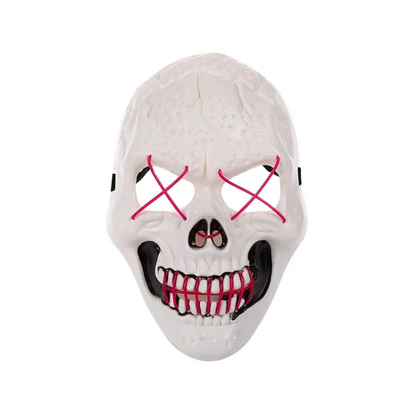 LED koponya maszk Halloween jelmezhez, 3 világítási mód, univerzális méret