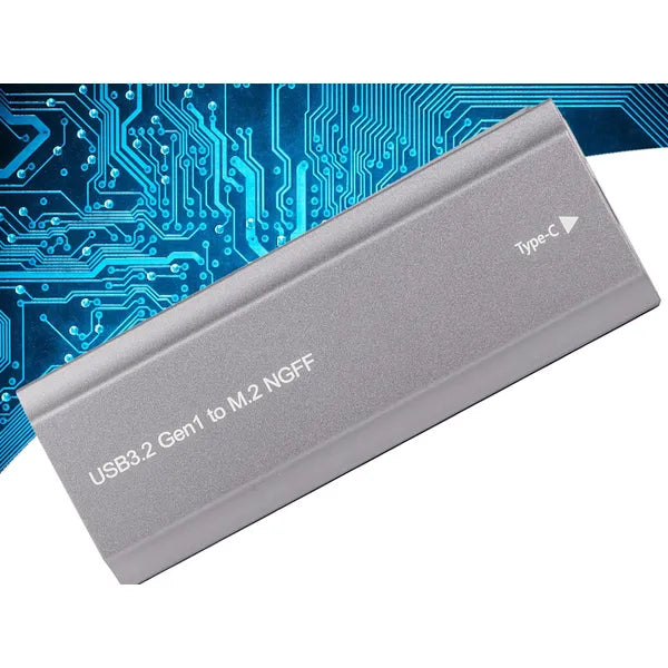 M.2 SATA NGFF SSD ház USB 3.1 Type-C, 2230-2280 mm, ezüst