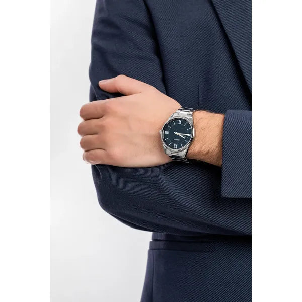 Casio MTP-V005D-2B5 férfi karóra, rozsdamentes acél szíj, kék számlap, WR30
