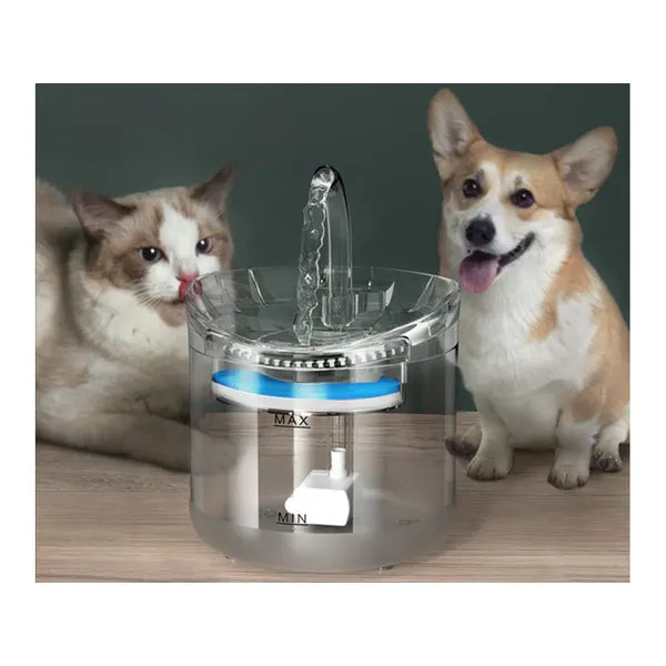 Automata itató macskáknak és kutyáknak, 1,8 l, átlátszó, USB, szűrős