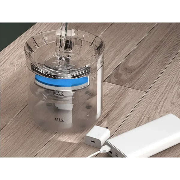 Automata itató macskáknak és kutyáknak, 1,8 l, átlátszó, USB, szűrős