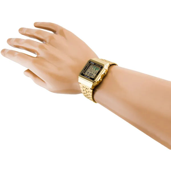 Casio Vintage A500WGA-1 férfi arany digitális karóra, rozsdamentes, WR30