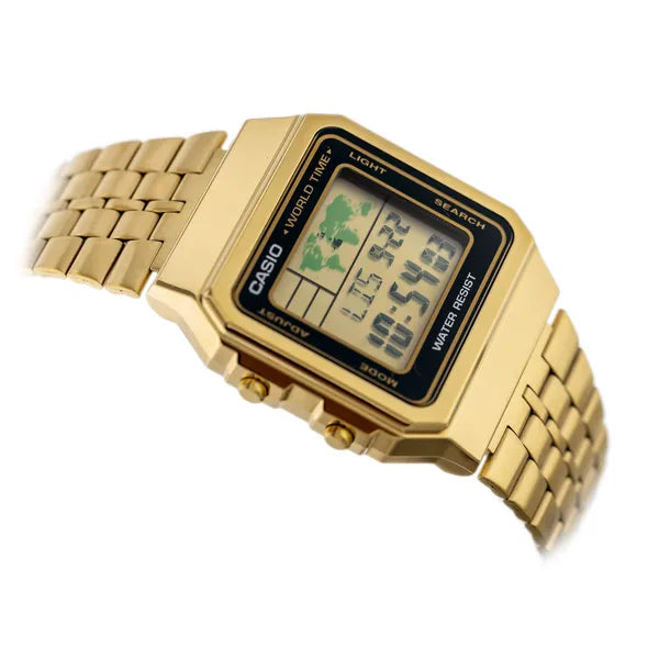 Casio Vintage A500WGA-1 férfi arany digitális karóra, rozsdamentes, WR30