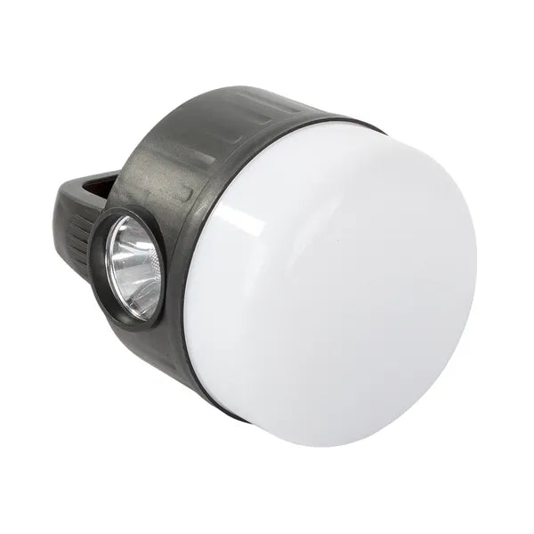 Tölthető LED kempinglámpa USB + napelemes funkcióval, akasztóval