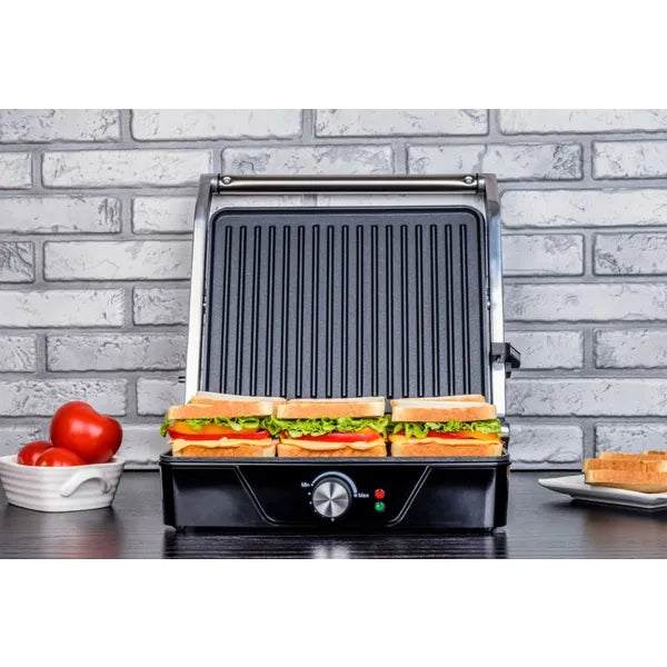 Eldom GK170 elektromos kontaktgrill 2000 W, 30×25 cm tapadásmentes, 180°