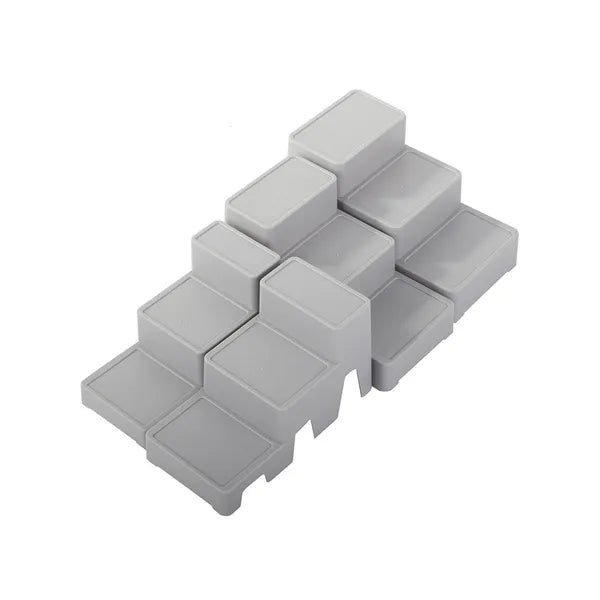 Moduláris 4 az 1-ben kozmetikai rendszerező, műanyag, 34×18×10 cm, fehér/szürke