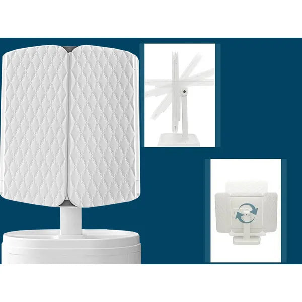 LED-es összecsukható sminktükör nagyító 2×/3×, akkus, 3 színű fény
