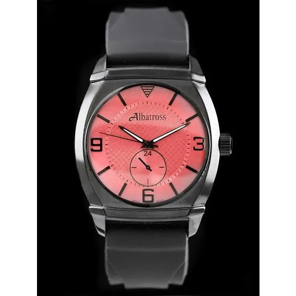 Férfi karóra, fekete gumiszíjjal, 42 mm, japán kvarc, WR30