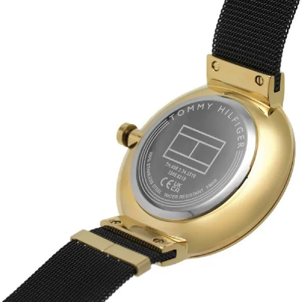 Tommy Hilfiger Lidia női karóra, fekete-arany acél, 34 mm WR30
