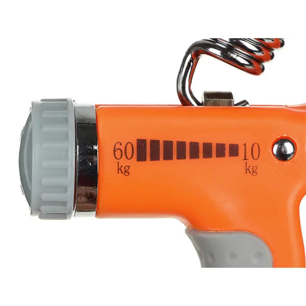 Állítható 10–60 kg kézerősítő számlálóval, narancssárga gripper