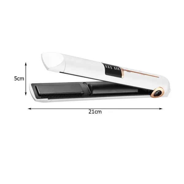 Vezeték nélküli kerámia hajvasaló LCD-vel, 2 az 1-ben powerbank, 75-205 °C