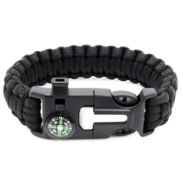 5 az 1-ben túlélő paracord (3 m) karkötő iránytűvel, tűzgyújtóval, pengével