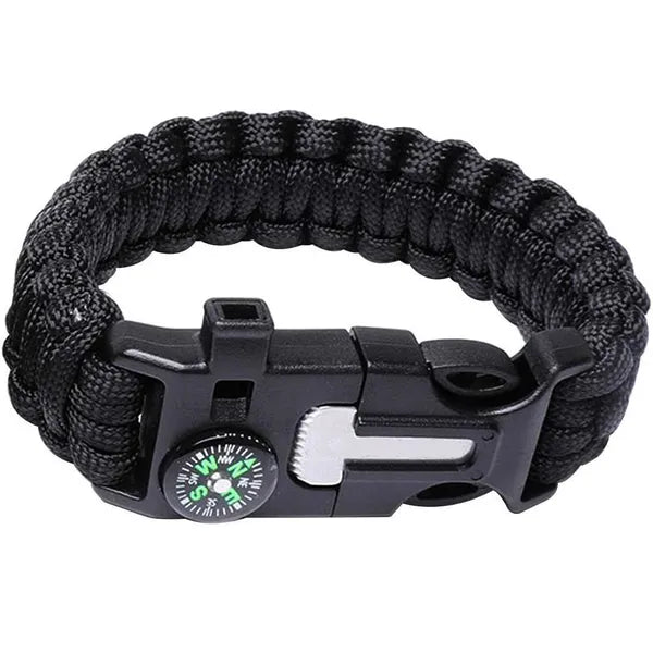5 az 1-ben túlélő paracord (3 m) karkötő iránytűvel, tűzgyújtóval, pengével