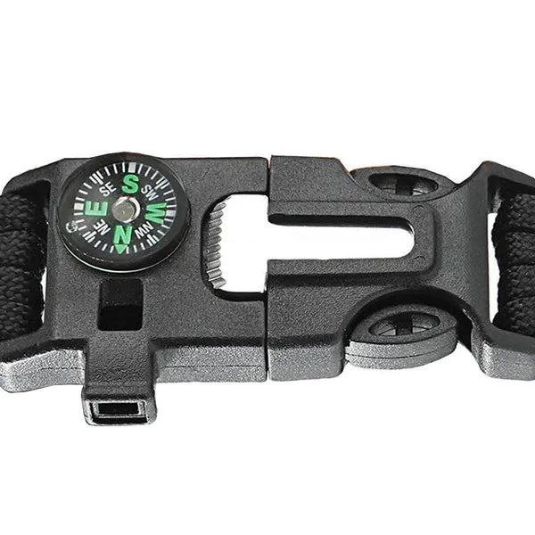 5 az 1-ben túlélő paracord (3 m) karkötő iránytűvel, tűzgyújtóval, pengével