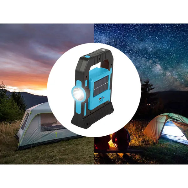LED napelemes kemping lámpa 37 COB, powerbank, USB-töltés