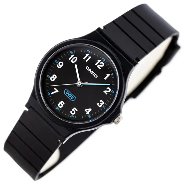Casio LQ-24B-1BDF női karóra, fekete, kvarc, WR30, műanyag szíj