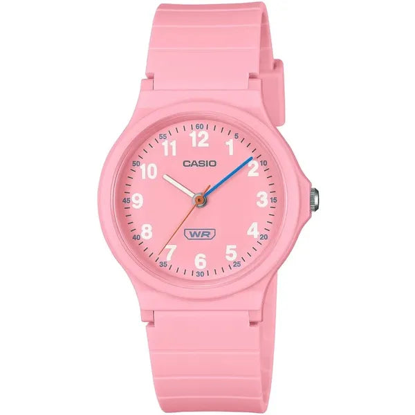 Casio LQ-24B-4BDF női kvarc karóra, rózsaszín, műanyag szíj, WR30