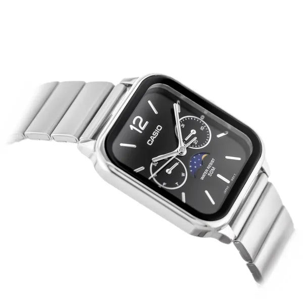 Casio MTP-M305D-1A férfi karóra rozsdamentes acél szíjjal, WR50, fekete számlap