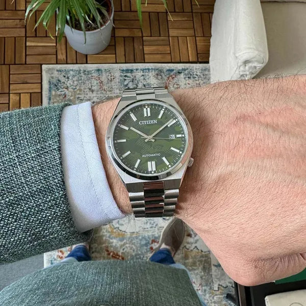 Citizen Tsuyosa NJ0159-86X férfi automata óra, zöld számlap, acél