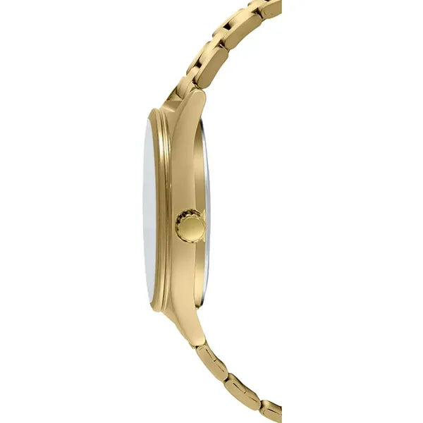 Casio MTP-V006G-1C férfi karóra, arany nemesacél, fekete számlap, dátum, WR30