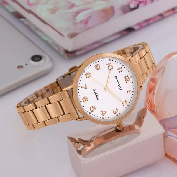 Női karóra Perfect S332-06, rózsaarany fémszíj, 36 mm, Miyota kvarc + díszdoboz