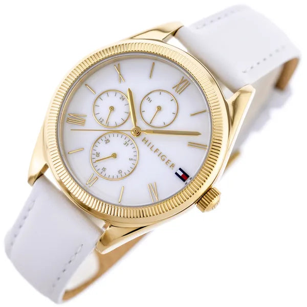 Tommy Hilfiger Monica 38 mm női karóra, quartz, bőr szíj, arany tok