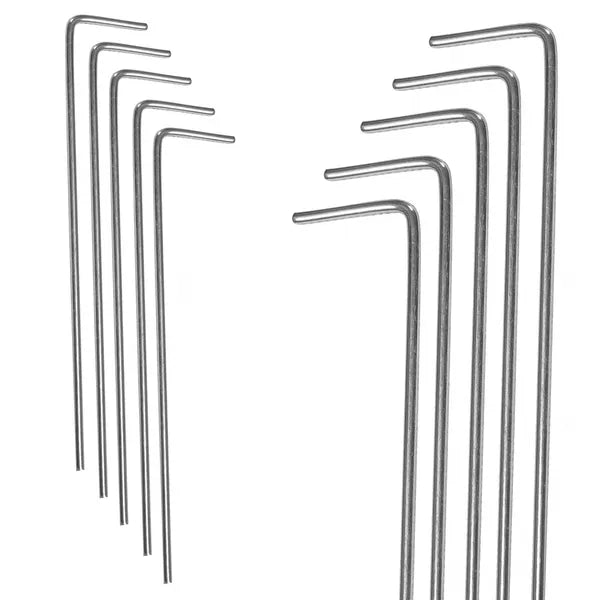 Fém sátorcövek készlet 17,5 cm, ezüst, 10 db