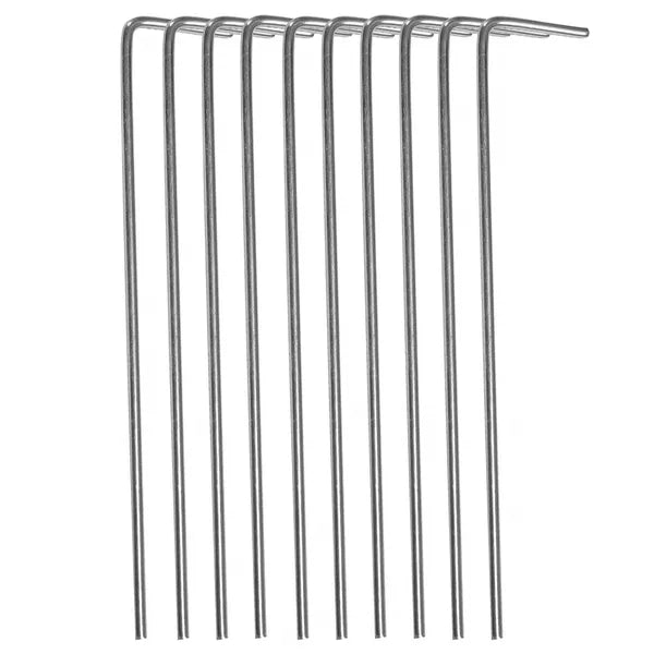 Fém sátorcövek készlet 17,5 cm, ezüst, 10 db