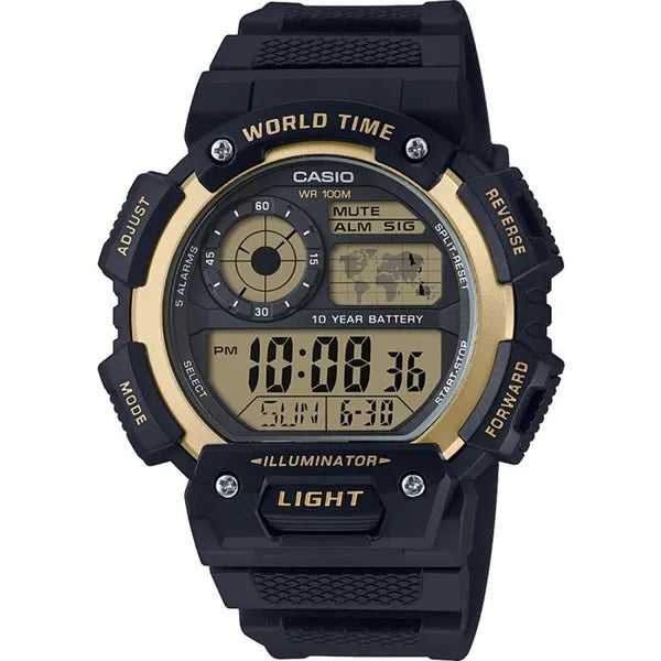 Casio AE-1400WH-9AVEF férfi sportóra, 100 m vízálló, LED, kvartz
