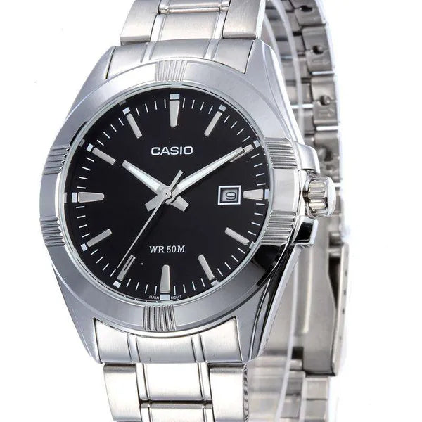 Casio női karóra LTP-1308D-1AVDF, acél szíj, fekete számlap, WR50