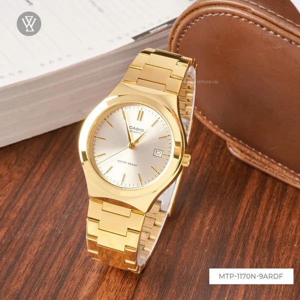 Casio MTP-1170N-9A uniszex arany rozsdamentes acél karóra, 41 mm