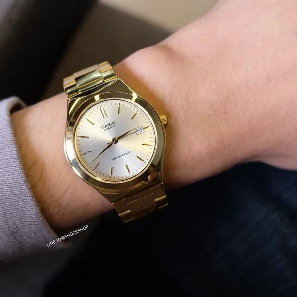 Casio MTP-1170N-9A uniszex arany rozsdamentes acél karóra, 41 mm